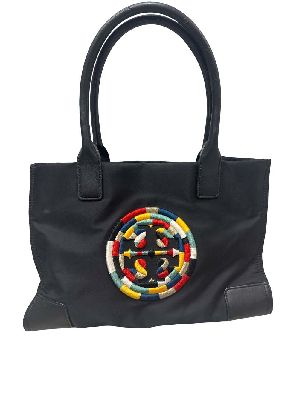 Tory Burch Ella Rope Logo Nylon Mini Tote Bag in Black
